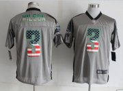 Wholesale Cheap Nike Seahawks #3 Russell Wilson Grey Men's Stitched NFL Elite USA Flag Fashion Jersey