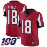 Wholesale Cheap Nike Falcons #18 Calvin Ridley Red Team Color Men's Stitched NFL 100th Season Vapor Limited Jersey
