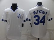 Wholesale Cheap Men's Los Angeles Dodgers #34 Toro Valenzuela White Stitched Baseball Jersey