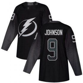 Wholesale Cheap Adidas Lightning #9 Tyler Johnson Black Alternate Authentic Stitched NHL Jersey