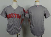 Wholesale Cheap Red Sox Blank Grey Cool Base Stitched Youth MLB Jersey