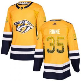 Wholesale Cheap Adidas Predators #35 Pekka Rinne Yellow Home Authentic Drift Fashion Stitched NHL Jersey