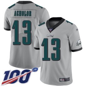 Wholesale Cheap Nike Eagles #13 Nelson Agholor Silver Men\'s Stitched NFL Limited Inverted Legend 100th Season Jersey