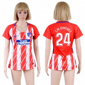 Wholesale Cheap Women\'s Atletico Madrid #24 J.M.Gimenez Home Soccer Club Jersey