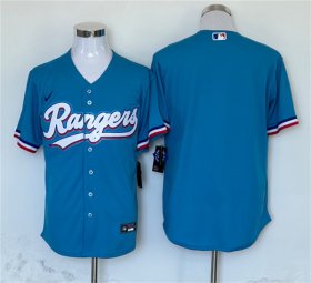 Cheap Men\'s Texas Rangers Blank Blue Cool Base Stitched Baseball Jersey