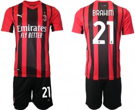 Wholesale Cheap Men 2021-2022 Club AC Milan home red 21 Soccer Jersey
