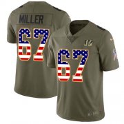 Wholesale Cheap Nike Bengals #67 John Miller Olive/USA Flag Men's Stitched NFL Limited 2017 Salute To Service Jersey