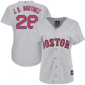 Wholesale Cheap Red Sox #28 J. D. Martinez Grey Road Women\'s Stitched MLB Jersey