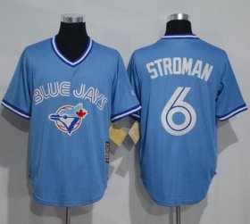 Wholesale Cheap Blue Jays #6 Marcus Stroman Light Blue Cooperstown Throwback Stitched MLB Jersey