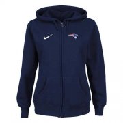 Wholesale Cheap Nike New England Patriots Ladies Tailgater Full Zip Hoodie Blue