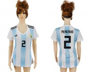 Wholesale Cheap Women's Argentina #2 Mercado Home Soccer Country Jersey