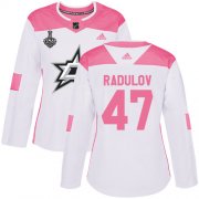 Cheap Adidas Stars #47 Alexander Radulov White/Pink Authentic Fashion Women's 2020 Stanley Cup Final Stitched NHL Jersey
