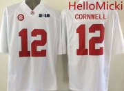 Wholesale Cheap Men's Alabama Crimson Tide #12 David Cornwell White 2016 BCS College Football Nike Limited Jersey