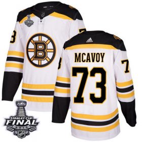 Wholesale Cheap Adidas Bruins #73 Charlie McAvoy White Road Authentic 2019 Stanley Cup Final Stitched NHL Jersey