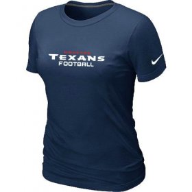 Wholesale Cheap Women\'s Nike Houston Texans Sideline Legend Authentic Font T-Shirt D.Blue
