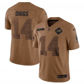 Wholesale Cheap Men\'s Buffalo Bills #14 Stefon Diggs 2023 Brown Salute To Service Limited Football Stitched Jersey