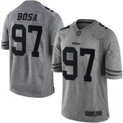 Wholesale Cheap Nike 49ers #97 Nick Bosa Gray Men's Stitched NFL Limited Gridiron Gray Jersey