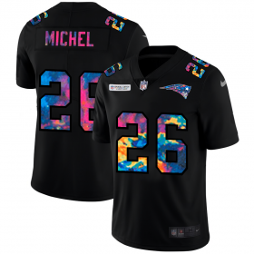 Cheap New England Patriots #26 Sony Michel Men\'s Nike Multi-Color Black 2020 NFL Crucial Catch Vapor Untouchable Limited Jersey