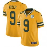 Wholesale Cheap Nike Packers #9 DeShone Kizer Yellow Men's 100th Season Stitched NFL Limited Rush Jersey
