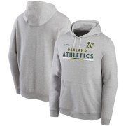Wholesale Cheap Oakland Athletics Nike Color Bar Club Pullover Hoodie Gray