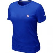 Wholesale Cheap Women's Nike New York Giants Chest Embroidered Logo T-Shirt Blue
