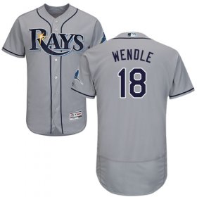 Wholesale Cheap Rays #18 Joey Wendle Grey Flexbase Authentic Collection Stitched MLB Jersey