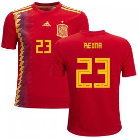 Wholesale Cheap Spain #23 Reina Red Home Kid Soccer Country Jersey