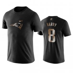 Wholesale Cheap Patriots #8 N\'Keal Harry Black NFL Black Golden 100th Season T-Shirts