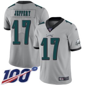Wholesale Cheap Nike Eagles #17 Alshon Jeffery Silver Men\'s Stitched NFL Limited Inverted Legend 100th Season Jersey