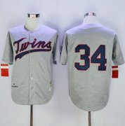 Wholesale Cheap Mitchell And Ness 1969 Twins #34 Kirby Puckett Grey Throwback Stitched MLB Jersey