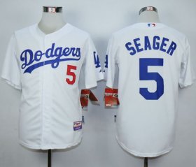 Wholesale Cheap Dodgers #5 Corey Seager White Cool Base Stitched MLB Jersey