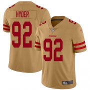 Wholesale Cheap Nike 49ers #92 Kerry Hyder Gold Men's Stitched NFL Limited Inverted Legend Jersey