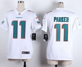 Wholesale Cheap Nike Dolphins #11 DeVante Parker White Women\'s Stitched NFL New Elite Jersey
