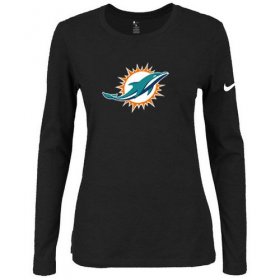 Wholesale Cheap Women\'s Nike Miami Dolphins Of The City Long Sleeve Tri-Blend NFL T-Shirt Black