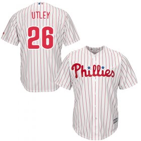 Wholesale Cheap Phillies #26 Chase Utley Stitched White Red Strip Youth MLB Jersey