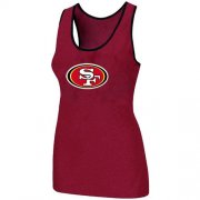 Wholesale Cheap Women's Nike San Francisco 49ers Big Logo Tri-Blend Racerback Stretch Tank Top Red