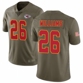 Wholesale Cheap Nike Chiefs #26 Damien Williams Olive Men\'s Stitched NFL Limited 2017 Salute To Service Jersey
