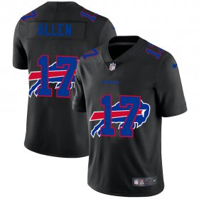 Wholesale Cheap Buffalo Bills #17 Josh Allen Men\'s Nike Team Logo Dual Overlap Limited NFL Jersey Black