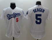 Wholesale Cheap Dodgers #5 Corey Seager White Flexbase Authentic Collection Stitched MLB Jersey