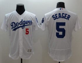 Wholesale Cheap Dodgers #5 Corey Seager White Flexbase Authentic Collection Stitched MLB Jersey