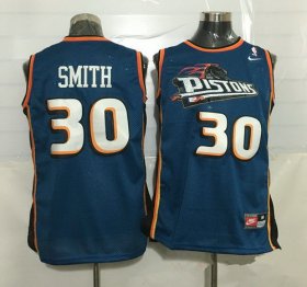Wholesale Cheap Men\'s Detroit Pistons #30 Joe Smith Teal Blue Hardwood Classics Soul Swingman Throwback Jersey