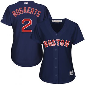 Wholesale Cheap Red Sox #2 Xander Bogaerts Navy Blue Alternate Women\'s Stitched MLB Jersey