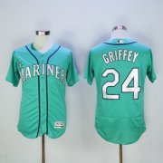 Wholesale Cheap Mariners #24 Ken Griffey Green Flexbase Authentic Collection 2016 Hall Of Fame Patch Stitched MLB Jersey