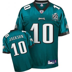 Wholesale Cheap Eagles #10 DeSean Jackson Green Team 50TH Anniversary Patch Stitched NFL Jersey