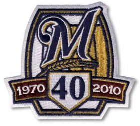 Wholesale Cheap Stitched 2010 Milwaukee Brewers 40th Anniversary Jersey Patch