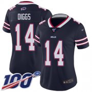 Wholesale Cheap Nike Bills #14 Stefon Diggs Navy Women's Stitched NFL Limited Inverted Legend 100th Season Jersey