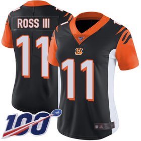 Wholesale Cheap Nike Bengals #11 John Ross III Black Team Color Women\'s Stitched NFL 100th Season Vapor Limited Jersey