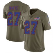 Wholesale Cheap Nike Bills #27 Tre'Davious White Olive Youth Stitched NFL Limited 2017 Salute to Service Jersey