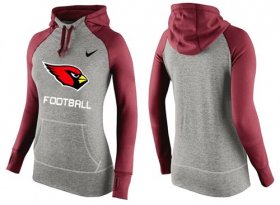 Wholesale Cheap Women\'s Nike Arizona Cardinals Performance Hoodie Grey & Red_1