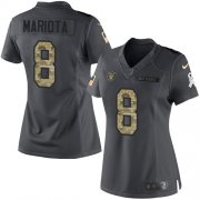 Wholesale Cheap Nike Raiders #8 Marcus Mariota Black Women's Stitched NFL Limited 2016 Salute to Service Jersey